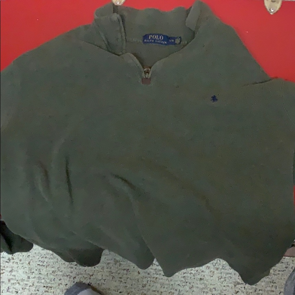 Green polo quarter zip